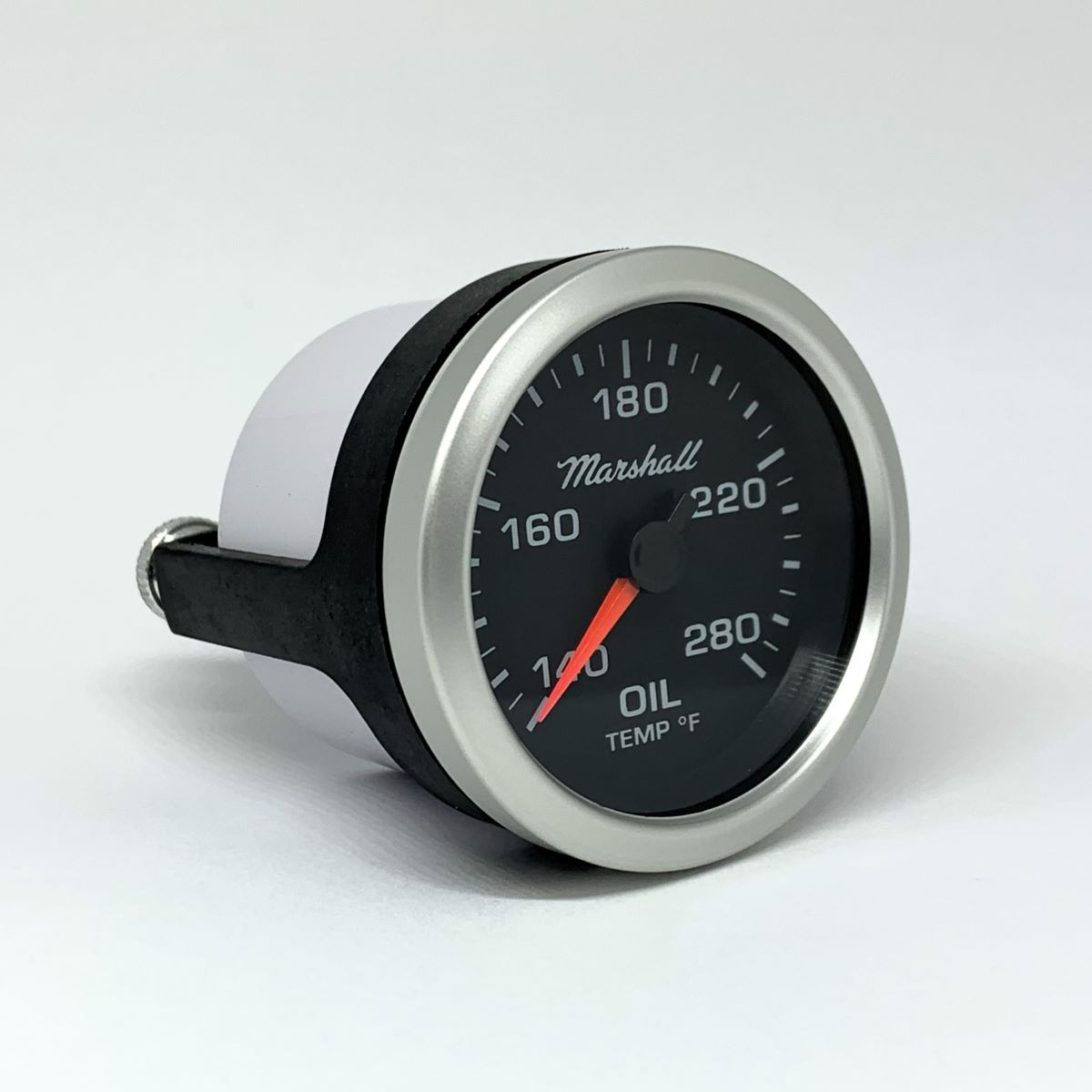 SCX Full Sweep Electric Oil Temperature Gauge, Black Dial, Silver Bezel, 5035