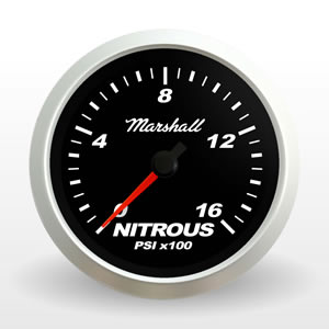 SCX Nitrous Pressure Gauge.  Black Dial.  Full-Sweep Electric  Nitrous Pressure Gauge