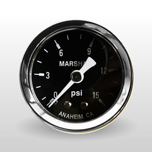 Marshall 0-15 PSI Dry Direct Mount Mechanical Gauges from Marshall Instruments