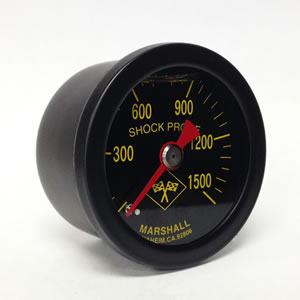 Marshall MNB01500.  1.5" Direct Mount Nitrous Pressure Gauge, Liquid Filled, 1/8" NPT Center Back Connection