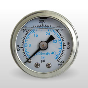 Marshall WS00600.  1.5" Direct Mount Fuel/Oil/Air/Water Pressure Gauge, Liquid Filled, 1/8" NPT Center Back Connection