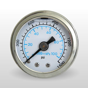 Marshall WS01500.  1.5" Direct Mount Fuel/Oil/Air/Water Pressure Gauge, Liquid Filled, 1/8" NPT Center Back Connection